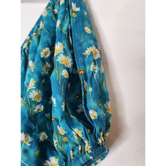 Davi & Dani Teal Maxi Dress with‎ White flowers Size S - Picture 6 of 7